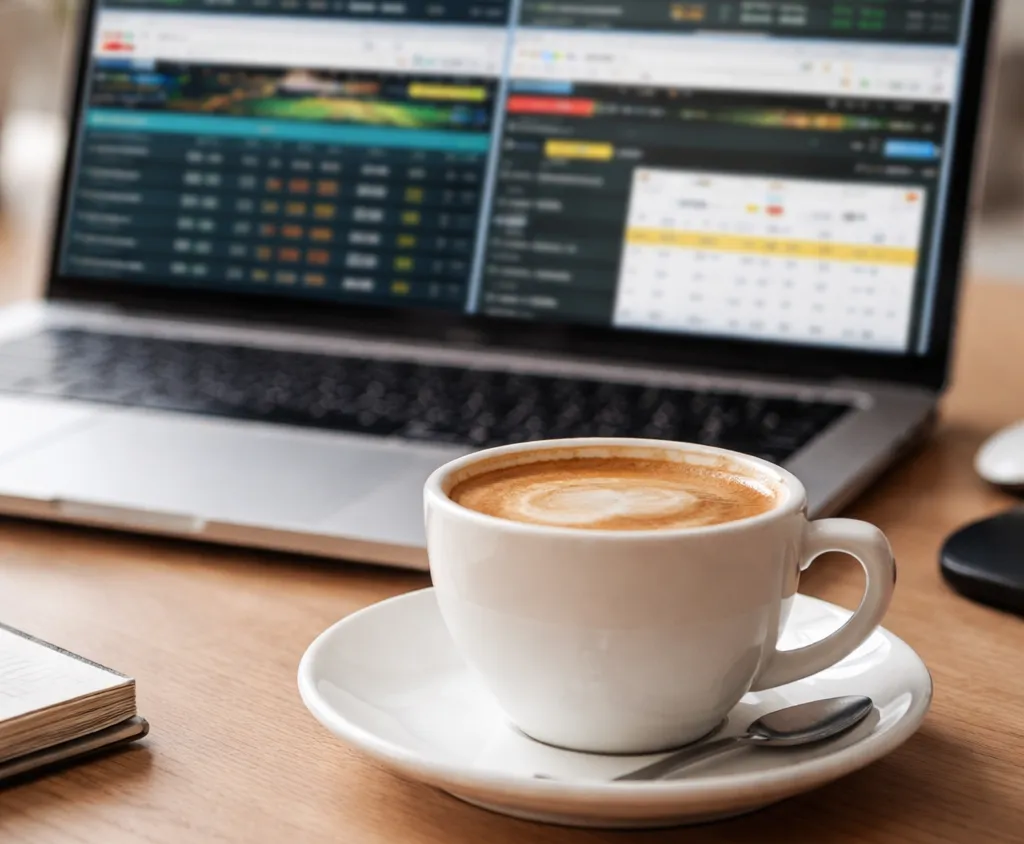 Laptop mit mehreren Browserfenstern zeigt verschiedene Sportwetten-Anbieter